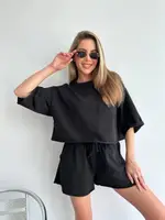 Летний костюм YK20111 Черный Oversize S-L