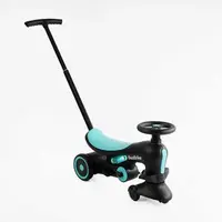 Велосипед-толокар, Best Trike, материал рамы нейлон, колеса PU, родительская ручка. Black and Turquoise (163783)