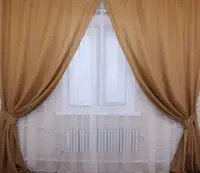 Комплект 2шт 1х2,75м. готових штор, колекція "Льон Мішковина" Колір кавовий Код 109ш 31-265