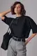 Базовая однотонная футболка oversize - черный цвет, S