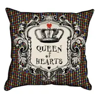 Подушка с мешковины Queen of hearts 45x45 см (45PHB_WON029_WH)
