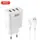 Сетевое зарядное устройство XO L72 QC3.0 3USB/3A с кабелем USB - Type-C Белый