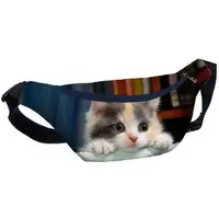 Сумка-бананка Bumbag унисекс на пояс и через плечо Милый котенок 27x16 см