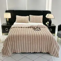 Плед Dushka Home Шарпей Смужка 7 см 21798 200х230 см бежевий
