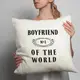 Подушка "Boyfriend №1 of the world", Белый, английский