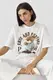 Oversize футболка з принтом ведмедика - білий цвет, ONE SIZE