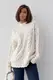 Вязаный свитер с косами oversize - кремовый цвет, S