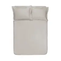 Простынь с наволочками сатин premium Lotus Home - Basic бежевый 230*250