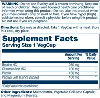Betaine HCl 250mg - 180 vcaps