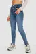 Джинсы женский стрейч Mom-fit, цвет синий, 244R1162-1