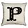 Подушка с мешковины Letter P 45x45 см (45PHB_ABC031_WH)