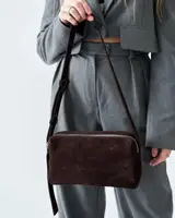 Замшевая женская сумка «Feit» шоколадная
