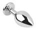 Анальная пробка с кристаллом EGZO - Silver Round Plug Purple size M
