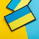 Шеврон на липучке флаг Украины 9х6 см, большой вышитый патч нашивка, шеврон, липучка