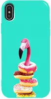 Чехол-накладка TOTO Pure TPU 2mm Print Case Apple iPhone XS Max #35 Flamingo Donats Mint