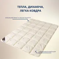 Ковдра вовняна 150х200 см Sei Design пл 200 г/м2 всесезонна вовна мікрофібра овечка молоко