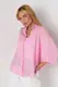 Женская рубашка oversize с четвертным рукавом - розовый цвет, S