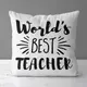 Подушка c принтом габардиновая World's best teacher 50x50 (5P_TCH015)