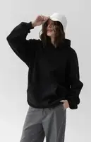 Худи однотонный женский oversized GBI утепленный Черный р L/XL 13417-ж
