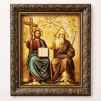 Ікона з бурштину Свята Трійця і-134 Гранд Презент 15*20