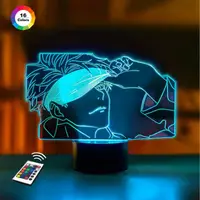 3D ночник "Годжо Сатору 5" (УВЕЛИЧЕННОЕ ИЗОБРАЖЕНИЕ) подарочная упаковка + 16 цветов + пульт ДУ