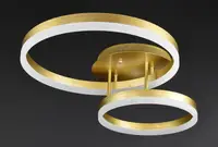 Люстра світлодіодна стельова LED світильник для квартири на стелю лед з пультом 26948 Золото 10х40х62 см.