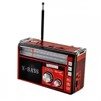Радіоприймач колонка з радіо FM USB MicroSD і ліхтариком Golon RX-381 на акумуляторі Червоний