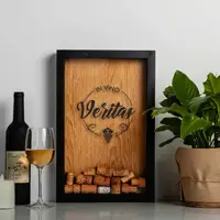 Копилка для винных пробок "In vino veritas", Чорный-коричневый, английский