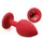 Анальная пробка красная Red Silicone, Ruby c кристаллом, размер M