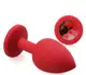 Анальная пробка красная Red Silicone, Ruby c кристаллом, размер M