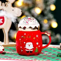 Кружка з кришкою новорічна Santa Claus 13661 400 мл червона