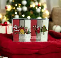Новорічні рушники кухонні в подарунковій коробці Nilteks Merry Red 40х60см (6 шт)