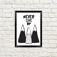 Постер в рамке Never give up 15x21 см, A5 (MT5_18M028)