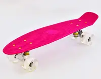 Скейт Пенни борд Best Board со светящимися PU колёсами. Crimson (74191)