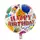 Шар 45см круглый Happy Birthday 13141 (1шт)