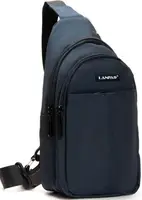 Мужская сумка слинг Lanpad тканевая, синий
