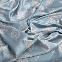 Тканина плательна атлас шовк листок блакитний