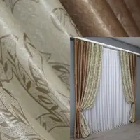 Комбинированные (2шт. 1,5х2,7м.) шторы, блэкаут-софт. Цвет коричневый с бежевым. Код 014дк (095-940шБ) 10-420