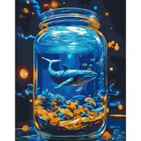 Картина по номерам с красками металлик "Подводный мир, кит" 40*50 см