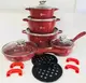 Набор посуды с гранитным, антипригарным покрытием на 14 предметов Higer Kitchen НК-305 Красный