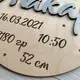 Деревянный настенный декор в детскую с метрикой
