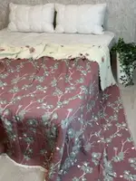 Покрывало евро двустороннее из многослойного муслина L&M Home Textiles Сакура 19946 200х220 см красный