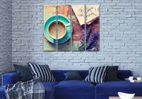 Модульні картини на кухню, на Полотні сін., 90x110 см, (90x25-4)