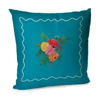 Подушка диванная с бархата Букет 45x45 см (45BP_25F006)