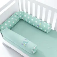 Бортик валик защитный мультифункциональный PAPAELLA 60х15 см 120х15 см в детскую кроватку мята