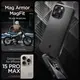 Чехол Spigen для iPhone 15 Pro Max - Mag Armor (совместим с MagSafe), Matte Black (ACS06597)
