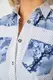 Блуза в горошек с принтом, цвет бело-синий, 230R7215-1