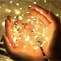 Світлодіодна гірлянда на батарейках АА LED Крапля роси на дроті 3 м на 30 лампочок тепле світло Жовтий