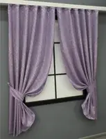 Комплект (2шт. 1,3х1,7м.) коротких жакардових штор, колекція "Савана". Колір бузковий. Код 611ш 35-0164