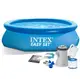 Бассейн надувной наливной Intex 122 NP фильтр-насос размер 305х76см объем 3854л. Blue (42376)